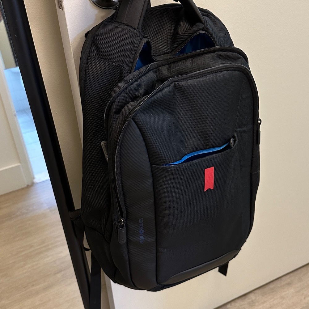 ⚡️ Samsonite Black Business Backpack with Red and Blue Detail